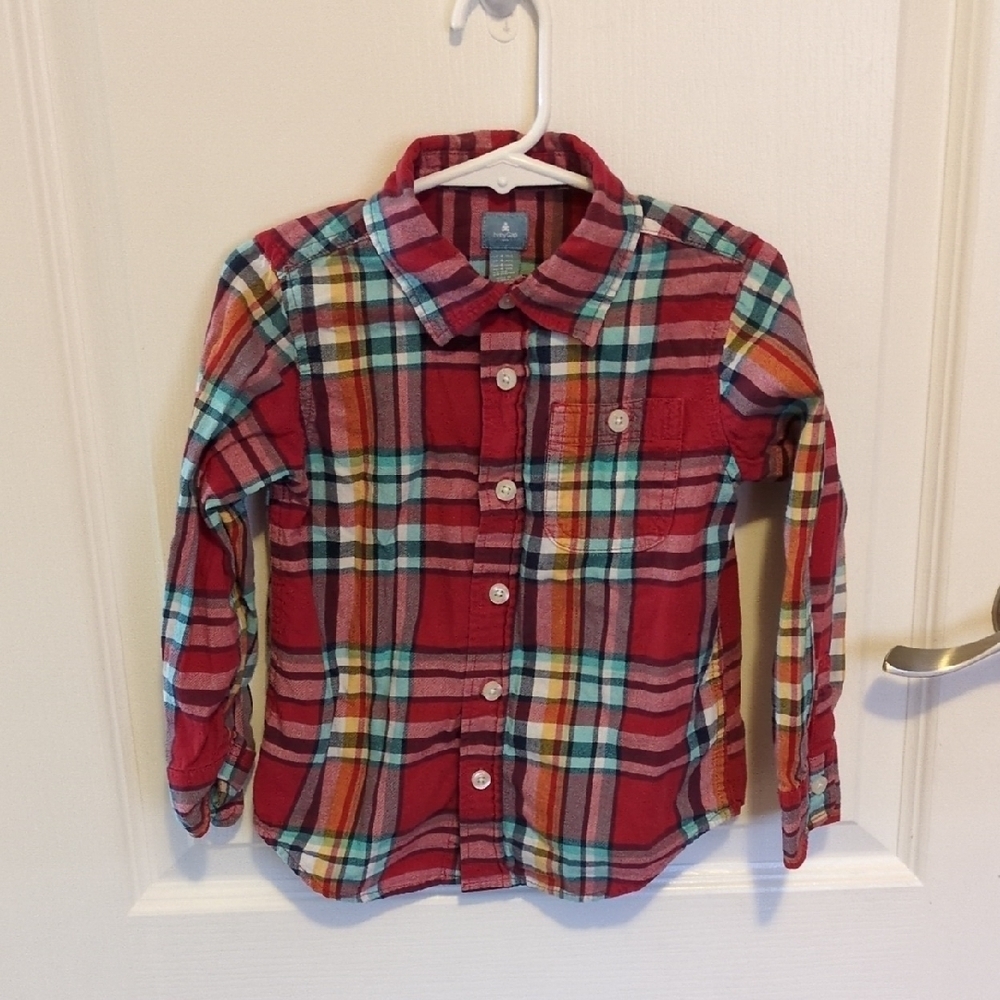 Plaid Kids Shirt - Red,‎ Blue, Yellow